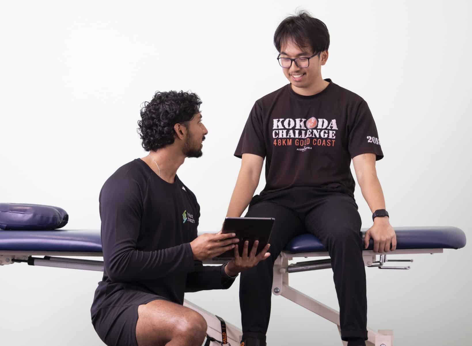 consulting with a physio